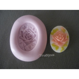 Stampino in silicone per fimo " CAMMEO ROSA" 18X13mm