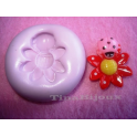 Stampino in silicone per fimo "FIORE CON COCCINELLA" 2,4cmm