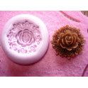 Stampino in silicone per fimo "ROSA CON FIORELLINI da 2,6cm