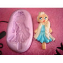 Stampino in silicone per Fimo "PRINCIPESSA ELSA FROZEN MAXI"circa 5,5CM 