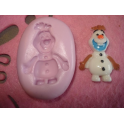 Stampino in silicone per Fimo "Pupazzo DI NEVE FROZEN"circa 3,4cm