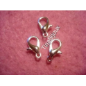 N.15 pz CHIUSURA MOSCHETTONE COLOR ARGENTO 12mm NICKEL FREE