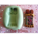 Stampino in silicone per fimo"CIOCCOLATA TWINX" 30mm