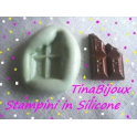 Stampino in silicone per fimo"CIOCCOLATA con MORSO (1)" 20mm