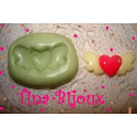 STAMPINO SILICONE " CUORE CON LE ALI" PER Fimo Pasta Di zucchero 3cm