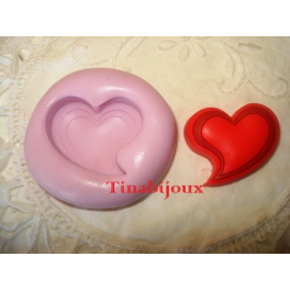 STAMPINO SILICONE " CUORE MATTO (1)" PER Fimo Pasta Di zucchero 2,8cm