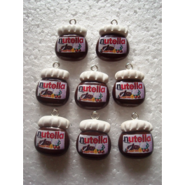 "N.1Ciondolo/charms in pasta polimerica fimo " NUTELLA NUTELLINA"