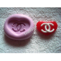 Stampino in silicone per fimo""CUORE CON LOGO C C"da 2cm