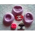 Set 3 stampini silicone"LOGO CC "per FIMO