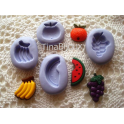 STOCK N.4PZ. STAMPI IN SILICONE " FRUTTA MISTA PER FIMO PASTA DI ZUCCHERO ALTRO