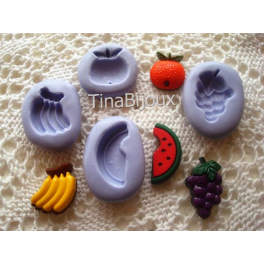 STOCK N.4PZ. STAMPI IN SILICONE " FRUTTA MISTA PER FIMO PASTA DI ZUCCHERO ALTRO