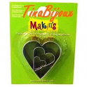 SET 3PZ. STAMPI MAKIN'S CLAY CUTTER TAGLIA PASTA FIMO "CUORE/ CUORI"