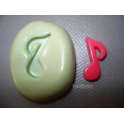 Stampino in silicone per fimo" NOTA MUSICALE"