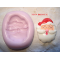 STAMPO SILICONE "BABBO NATALE FACCINA( 1)" da 2,7cm per FIMO GESSO PASTA DI ZUCCHERO