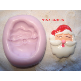 STAMPO SILICONE "BABBO NATALE FACCINA( 1)" da 2,7cm per FIMO GESSO PASTA DI ZUCCHERO