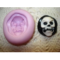 STAMPINO SILICONE MOLD" MASCHERA SCHELETRO CATTIVO" HALLOWEEN da 2,5cm PER FIMO PASTA DI ZUCCHERO ALTRO