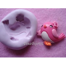 Stampino in silicone per fimo" MADAME UCCELLINO KAWAI"