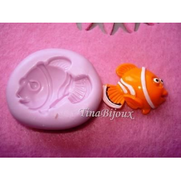 Stampino in silicone per fimo" PESCE PAGLIACCIO"