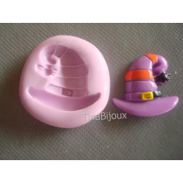 STAMPINO SILICONE"CAPPELLO STREGA CON RAGNO HALLOWEEN"PER FIMO PASTA DI ZUCCHERO