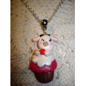 COLLANA KAWAI in FIMO "MUCCA SU CUPCAKE" 