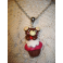 COLLANA KAWAI in FIMO "ORSO ORSETTO SU CUPCAKE" 