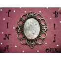 BASE per CAMMEO/CABOCHON/ALTERD ART COLOR SILVER ANTICATO