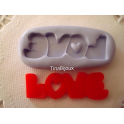 Stampino in silicone per fimo"SCRITTA LOVE"PER FIMO PASTA DI ZUCCHERO ALTRO