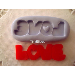 STAMPINO IN SILICONE "SCRITTA LOVE"PER FIMO PASTA DI ZUCCHERO ALTRO