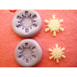  N.2PZ.STAMPINO SILICONE "FIOCCHI DI NEVE cod.4" per FIMO PASTA DI ZUCCHERO 