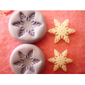  N.2PZ.STAMPINO SILICONE "FIOCCHI DI NEVE cod.5" per FIMO PASTA DI ZUCCHERO 