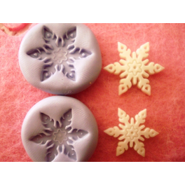  N.2PZ.STAMPINO SILICONE "FIOCCHI DI NEVE cod.5" per FIMO PASTA DI ZUCCHERO 