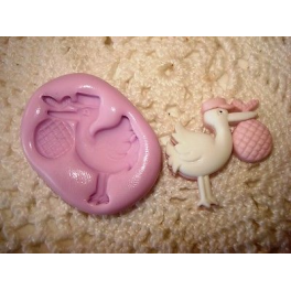 Stampino in silicone per fimo" LA CICOGNA"3cm