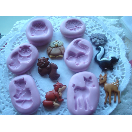 STOCK 6pz. STAMPINI SILICONE GLI ANIMALI DEL BOSCOPER FIMO/PASTA DI  ZUCCHERO - Tina Bijoux