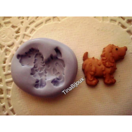 STAMPINO SILICONE "CANE CAGNOLINO (COD.A)"per FIMO GESSO PASTA di Zucchero da 2,6cm