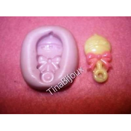 Stampino in silicone per fimo" SONAGLIO BEBè (1)"