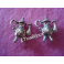 N.4PZ CIONDOLO CHARMS MINIATURA "TEIERA 3D"ARG.TIBETANO 20x16mm