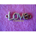 N.1pzCIONDOLO CONNETTORE "LOVE" per bracciali o collane IN ARGENTO TIBET. 3,6cm