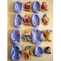 STOCK N.7 STAMPINI in SILICONE "I SETTE NANI+BIANCANEVE OMAGGIO"per FIMO GESSO PASTA di Zucchero 