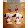 N.1 PAIO DI ORECCHINI in FIMO "SNOOPY"