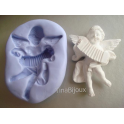 STAMPINO IN SILICONE" ANGELO con FISARMONICA " 6cm per FIMO GESSO PASTA DI ZUCCHERO