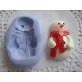 STAMPINO SILICONE "PUPAZZO DI NEVE MAXI "4cm per FIMO GESSO PASTA DI ZUCCHERO