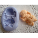 STAMPINO IN SILICONE" BIMBO NEONATO"4,6cm per FIMO GESSO PASTA DI ZUCCHERO