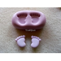 Stampino in silicone per fimo" " DUE PIEDINI "