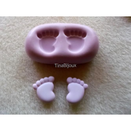 Stampino in silicone per fimo" DUE PIEDINI "