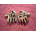 N.15 PZ CHARMS/CIONDOLI "MANO MANINA DOUBLEFACE HANDMADE" 13x12mm