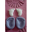 N.2 PZ STAMPINI SILICONE "PIEDE PIEDINO MAXI"(3 )PER FIMO GESSO PASTA DI ZUCCHERO