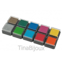 SET 10 COLORI PER TIMBRI BASIC 30X30 CUSCINETTI " HEYDA" -SCRAPBOOKING/ BIGLIETTI