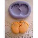 STAMPINO SILICONE "PIEDI PIEDINI UNITI" (1)per FIMO/ GESSO/BOMBONIERA SEGNAPOSTO