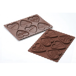 STAMPO SILICONE COOKIE LOVE - SILIKOMART PER CIOCCOLATO E GESSO