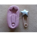 Stampino in silicone per fimo"SPILLA MAXI DA BALIA STELLAI"